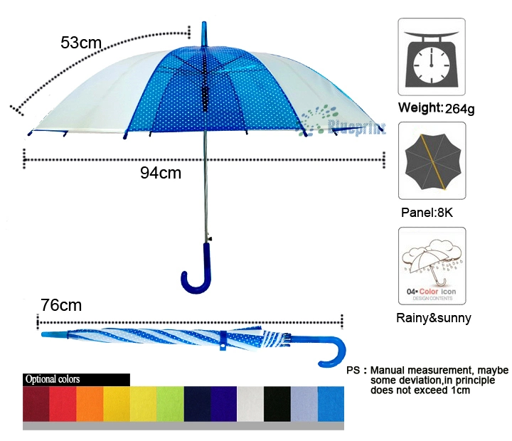 Promotion Poe Auto Open 21inches Kids Children Umbrella Transparent