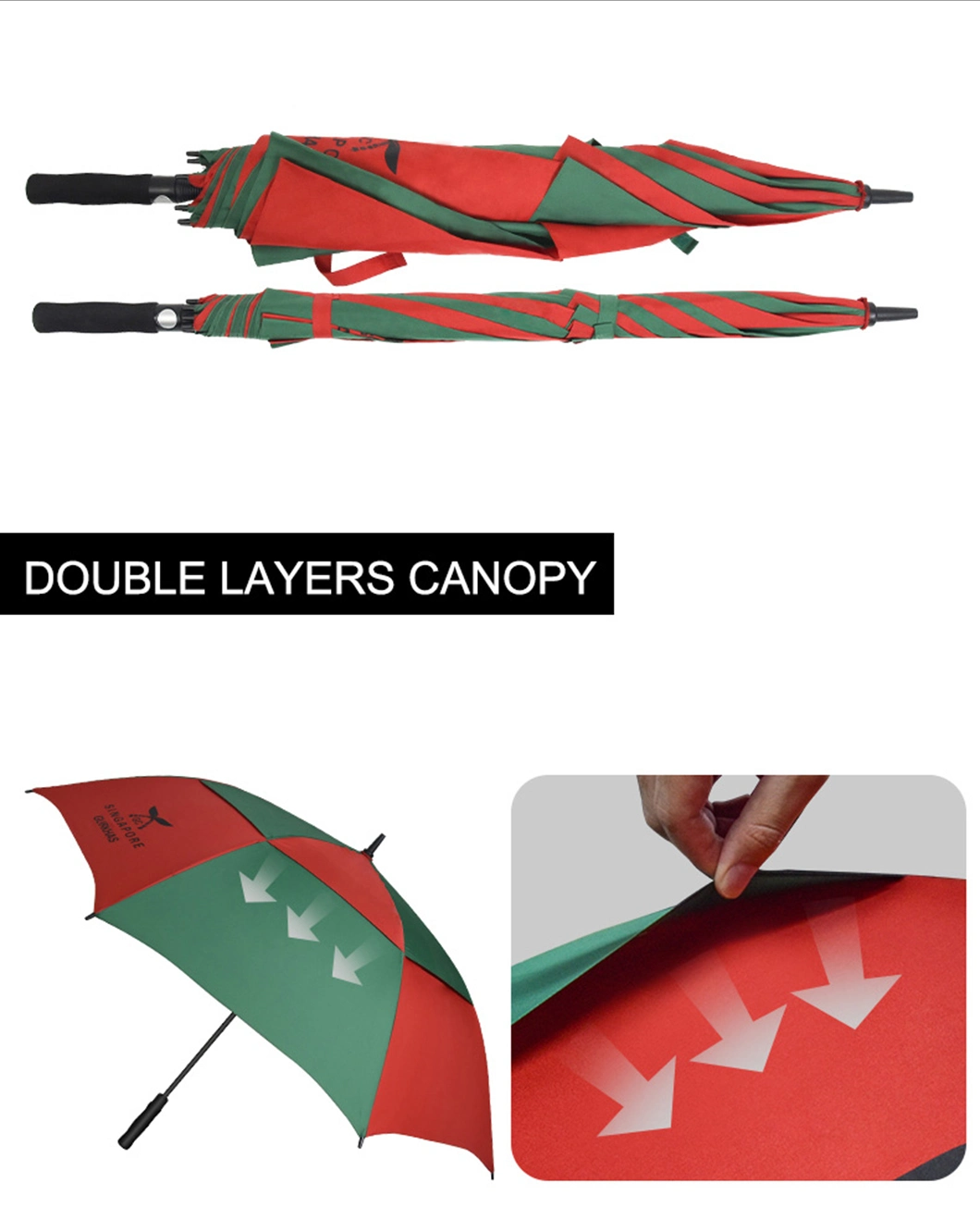 Print Promotional Cheap Big Automatic Sun Rain Parasols Golf Umbrella