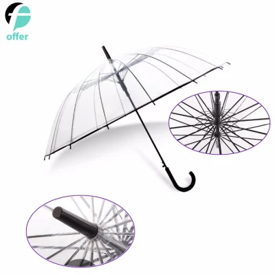 自動開閉の大型防風透明傘