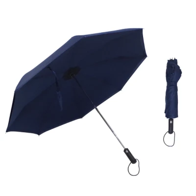 自動開閉、高品質広告付き男性用二つ折り傘